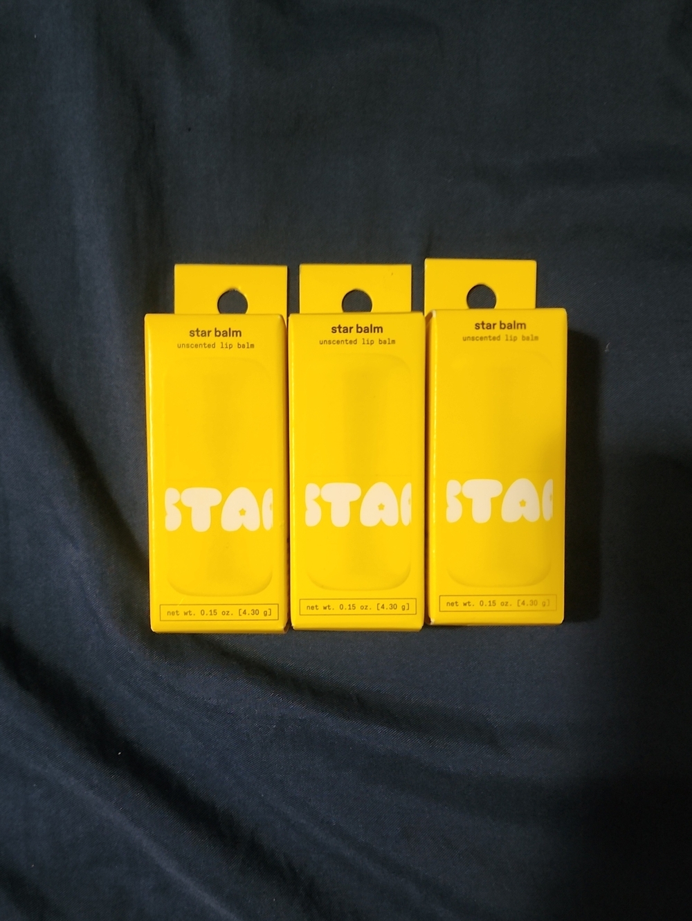 3 Yellow Starface Balm Unscented Lip Balm  Pack of 3 new